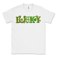 White st. patrick's day lucky with clovers and horseshoe Classic Tee - RanaPortraitStore
