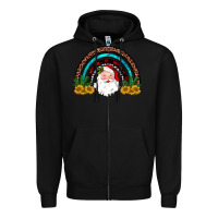 Black santa rainbow Zipper Hoodie - JahusDesignShop