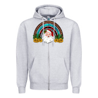 Heather Grey santa rainbow Zipper Hoodie - JahusDesignShop