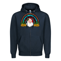 Navy santa rainbow Zipper Hoodie - JahusDesignShop
