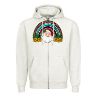 Oatmeal Heather santa rainbow Zipper Hoodie - JahusDesignShop