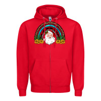 Red santa rainbow Zipper Hoodie - JahusDesignShop