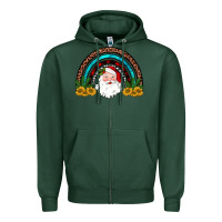 Sports Green santa rainbow Zipper Hoodie - JahusDesignShop