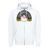 White santa rainbow Zipper Hoodie - JahusDesignShop