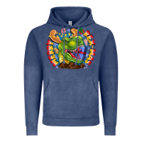 Vintage Denim Merry Rexmas Vintage Hoodie - CowhideDigitalArt
