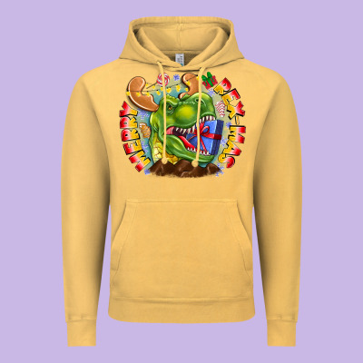 Merry Rexmas Vintage Hoodie Designed By Cowhidedigitalart