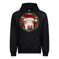Black Hereford Cow Christmas Urban Hoodie - RanaPortraitStore