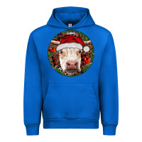 Cobalt Hereford Cow Christmas Urban Hoodie - RanaPortraitStore