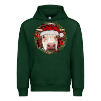 Forest Green Hereford Cow Christmas Urban Hoodie - RanaPortraitStore