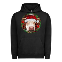 Pigment Black Hereford Cow Christmas Urban Hoodie - RanaPortraitStore