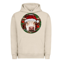Pigment French Oak Hereford Cow Christmas Urban Hoodie - RanaPortraitStore