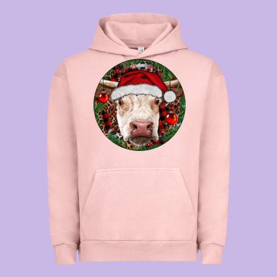 Hereford Cow Christmas Urban Hoodie Designed By Ranaportraitstore