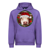 Tulip Hereford Cow Christmas Urban Hoodie - RanaPortraitStore