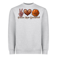 Heather Grey peace love basketball Heavyweight Sweatshirt - JahusDesignShop