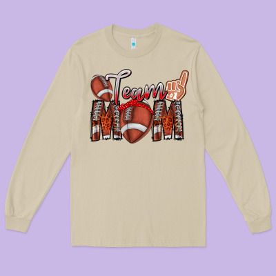Team Mom Long Sleeve Tee Designed By Cowhidedigitalart