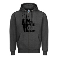 Charcoal Heather kill your television Zipper Hoodie - artisFamous
