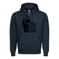 Navy kill your television Zipper Hoodie - artisFamous