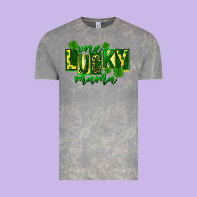 One Lucky Mama St Patricks Vintage Tee Designed By Fadigitalartstudio