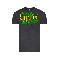 Vintage Black one lucky mama st patricks Vintage Tee - FaDigitalArtStudio