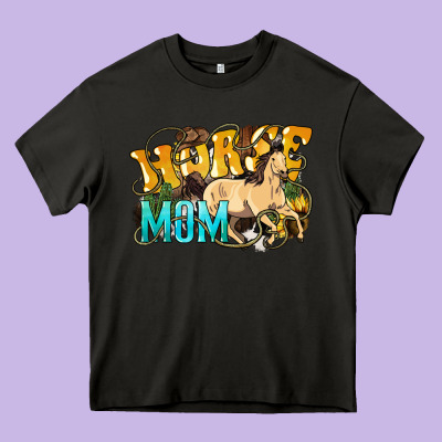 Horse Mom Rope Heavy Core Tee Designed By Howdyjamesfarm