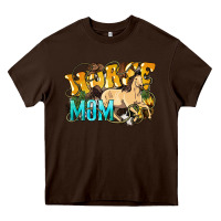 Chocolate Brown Horse Mom Rope Heavy Core Tee - HowdyJamesFarm