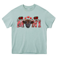 Arona Valentine's day mini black highland calf Heavy Core Tee - RanaPortraitStore