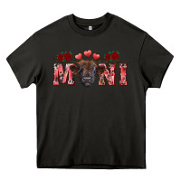 Asphalt Valentine's day mini black highland calf Heavy Core Tee - RanaPortraitStore