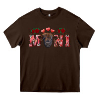 Chocolate Brown Valentine's day mini black highland calf Heavy Core Tee - RanaPortraitStore