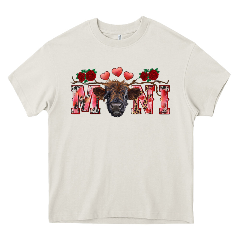 Valentine's Day Mini Black Highland Calf Heavy Core Tee by RanaPortraitStore | Teevron