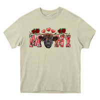 Mossy Valentine's day mini black highland calf Heavy Core Tee - RanaPortraitStore