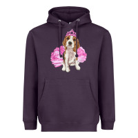Plum Balerina beagle with tutu Heavyweight Hoodie - RanaPortraitStore