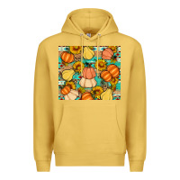 Antique Gold pumpkin sunflowers leaves Premium Hoodie - Artiststas