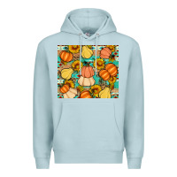 Blue Mist pumpkin sunflowers leaves Premium Hoodie - Artiststas