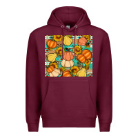 Burgundy pumpkin sunflowers leaves Premium Hoodie - Artiststas