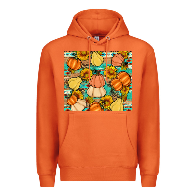 Pumpkin Sunflowers Leaves Premium Hoodie by Artiststas | Teevron