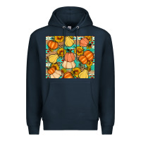 Navy pumpkin sunflowers leaves Premium Hoodie - Artiststas