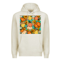 Oatmeal Heather pumpkin sunflowers leaves Premium Hoodie - Artiststas