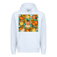 White pumpkin sunflowers leaves Premium Hoodie - Artiststas