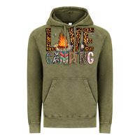 Vintage Olive Love Camping Vintage Hoodie - CowhideDigitalArt