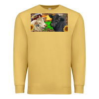 Antique Gold Charolais Bull And Black Angus Bull With Farm Premium Sweatshirt - RanaPortraitStore