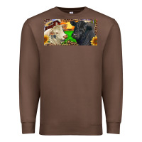 Chestnut Charolais Bull And Black Angus Bull With Farm Premium Sweatshirt - RanaPortraitStore
