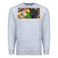 Heather Grey Charolais Bull And Black Angus Bull With Farm Premium Sweatshirt - RanaPortraitStore