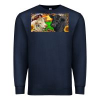 Navy Charolais Bull And Black Angus Bull With Farm Premium Sweatshirt - RanaPortraitStore