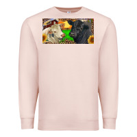Pale Pink Charolais Bull And Black Angus Bull With Farm Premium Sweatshirt - RanaPortraitStore