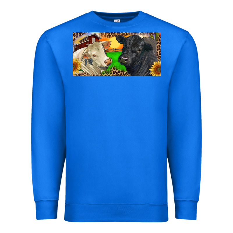 Charolais Bull And Black Angus Bull With Farm Premium Sweatshirt by RanaPortraitStore | Teevron