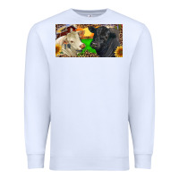 White Charolais Bull And Black Angus Bull With Farm Premium Sweatshirt - RanaPortraitStore