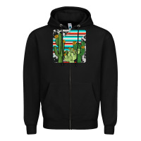 Black cactus cowhide coaster Zipper Hoodie - JahusDesignShop