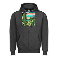 Charcoal Heather cactus cowhide coaster Zipper Hoodie - JahusDesignShop
