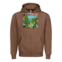 Chestnut cactus cowhide coaster Zipper Hoodie - JahusDesignShop
