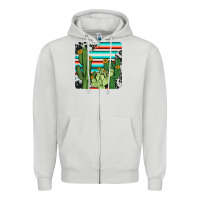 Dove Grey cactus cowhide coaster Zipper Hoodie - JahusDesignShop